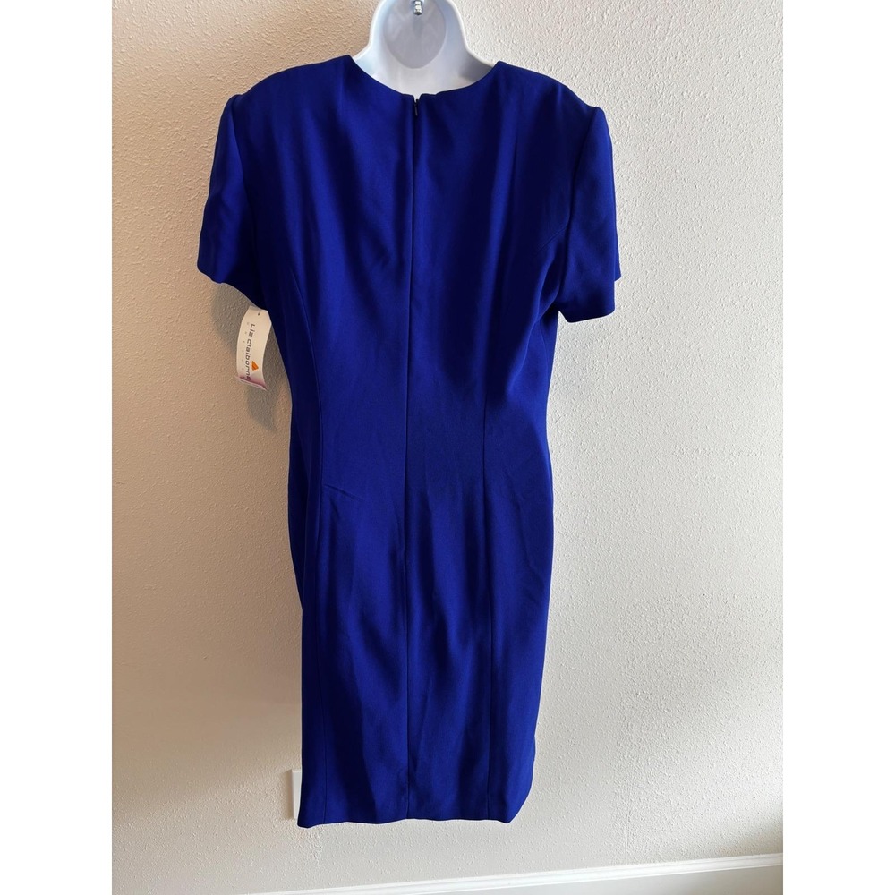 Vintage 90s Deadstock NWT Liz Claiborne Sheath‎ Dress Womens 14 Blue Career Wear - Picture 3 of 9